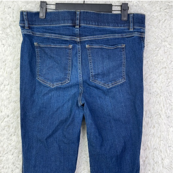 Spanx Denim Stretch Bootcut Flare Jeans Dark Wash Mid Rise Pull On Womens Large - Picture 8 of 10